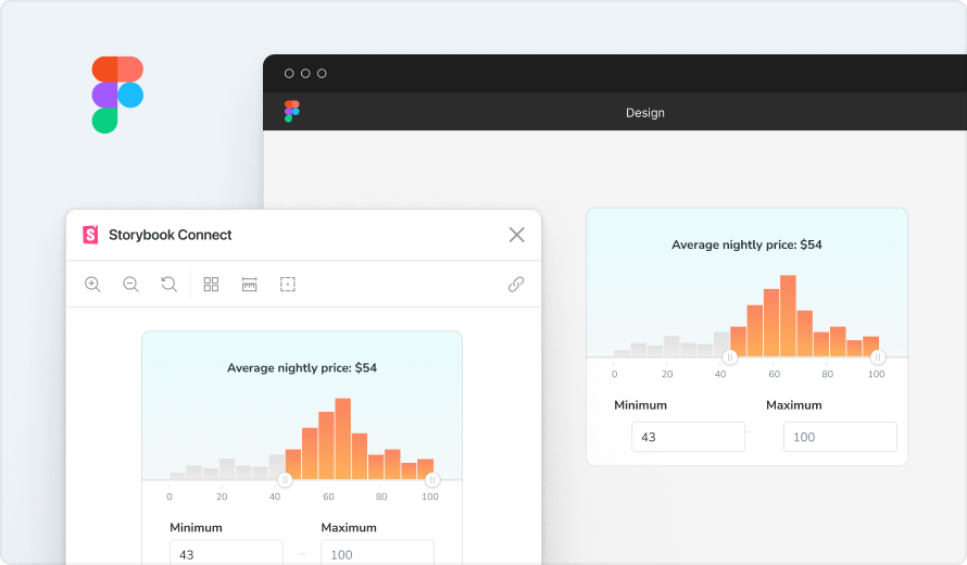 Windows showing the Storybook plugin in Figma