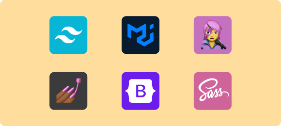 A wall of logos representing different styling technologies